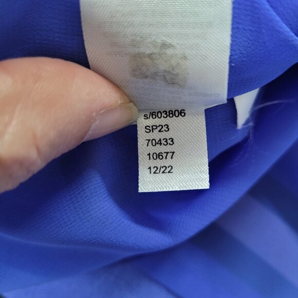 Ann Taylor Multicolor Stripe Maxi Dress Womens‎ XS Lined Silk Feel Side Slits - Picture 8 of 12